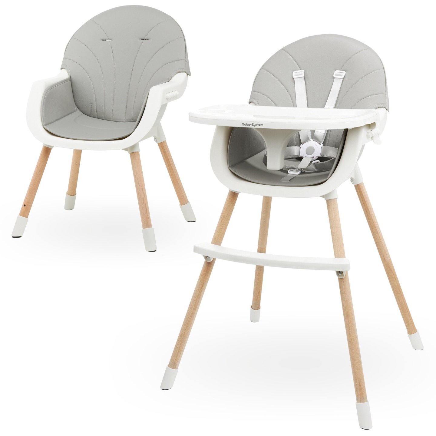 Kojicí židle AMELIA 3v1 Moby-Systém, šedá